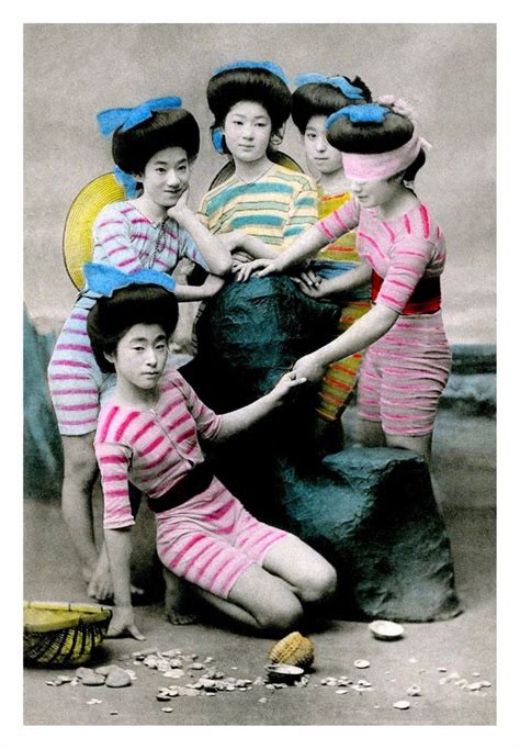 Japanese Swimsuit Girls Meiji Era Bathing Beauties Of Old Japan In