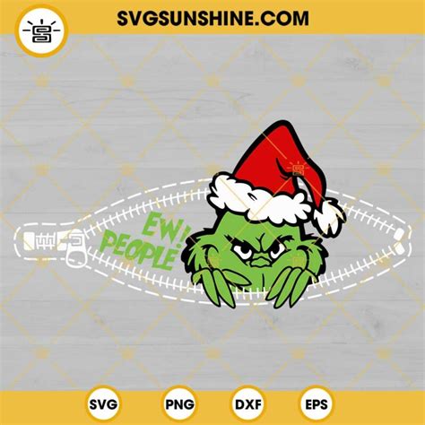 Ew People Grinch Zipper Svg Grinch Face Svg Grinch Christmas Svg