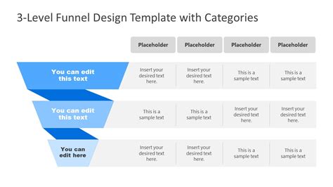 Level Funnel Design Powerpoint Template With Categories Slidemodel