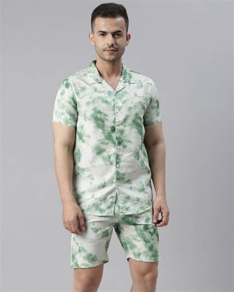 Buy Men S Green White Tie Dye Co Ord Set Online In India At Bewakoof