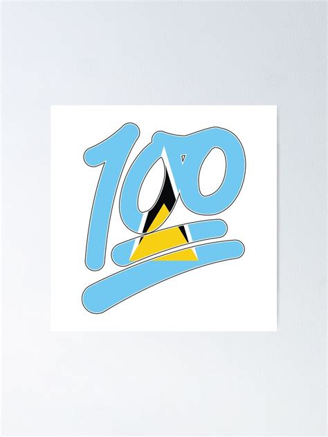 "St Lucia flag 100 emoji" Poster for Sale by identiti | Redbubble