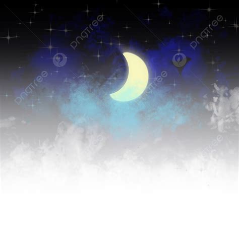 Night Sky Moon Hd Transparent Night Sky Crescent Moon Clouds Black