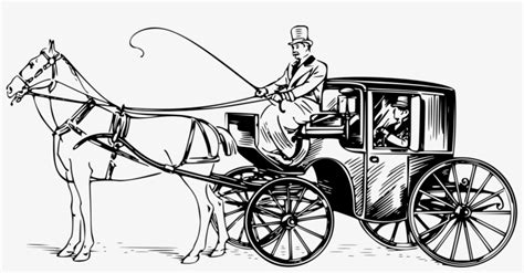 Horse-drawn Vehicle Drawing Carriage Cart - Horse And Carriage Drawing ...