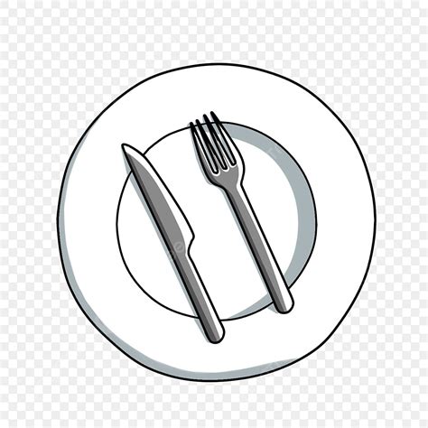 White Plate And Fork, Plate Drawing, Fork Drawing, Plate Clipart PNG Transparent Clipart Image ...