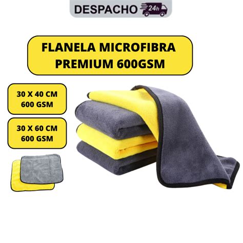 Pano Flanela Microfibra Automotiva Gsm Premium Para Lavagem