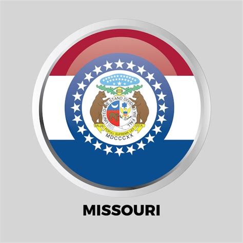 Premium Vector Vector Button Flag Of Missouri State Of Usa On Round Frame