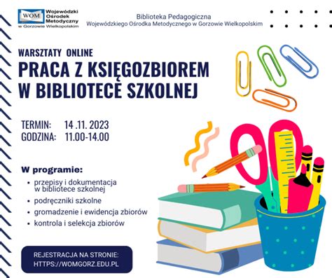 Praca z księgozbiorem w bibliotece szkolnej szkolenie online dla