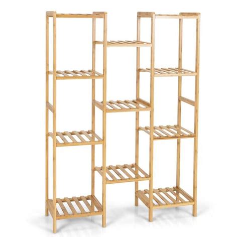 ANGELES HOME 45 In Tall Indoor Outdoor Natural Bamboo Wood Plant Stand