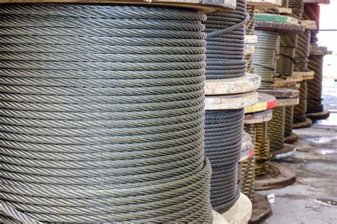 Large cable reels stock image. Image of pile, wind, stack - 14896819