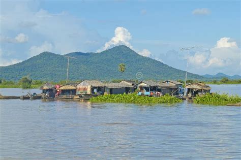 Makong River At Kampong Chhnang Province Of Cambodia Stock Image