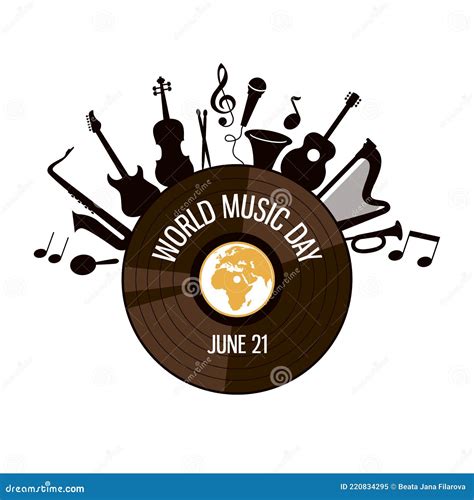 World Music Day Poster With Musical Instruments Vector Stock Vector