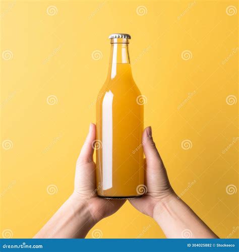 High Detailed Empty Kombucha Bottle Mockup with White Label Stock