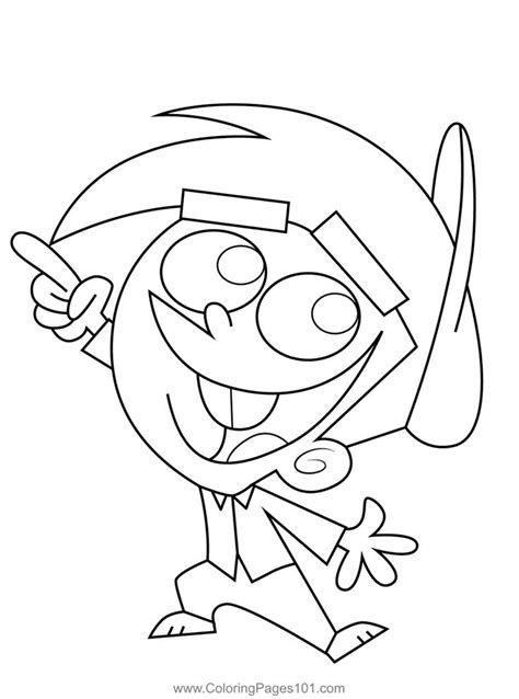 Timmy Turner in Pajamas Fairly Odd Parents Coloring Page in 2024 | Odd ...