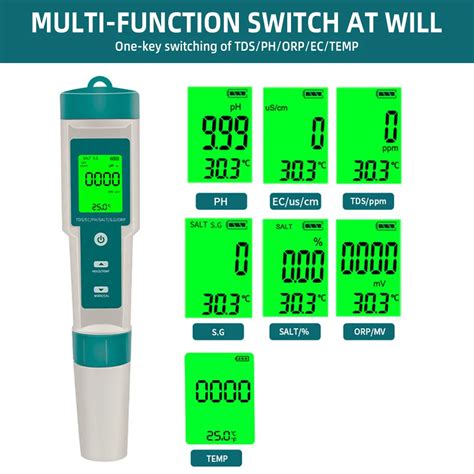 600 7 En 1 PH TDS EC ORP Salinit S Testeur De Qualit De L