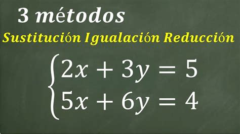 Sistema Ecuaciones Lineales 2x2 Resuelto Por 3 Métodos Diferentes