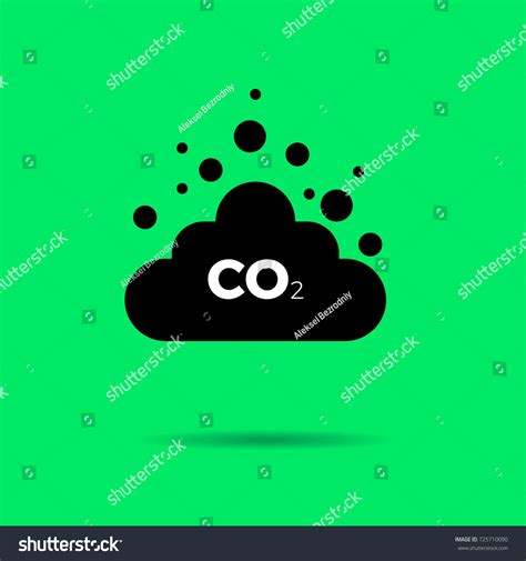 Co2 Emissions Icon Cloud Vector Flat Stock Vector Royalty Free 725710090