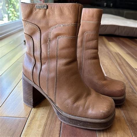 Amazing Vintage Mudd Square Toed Boots Nice Chunky Depop