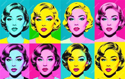 Premium Photo Beautiful Woman Face In Pop Art Style