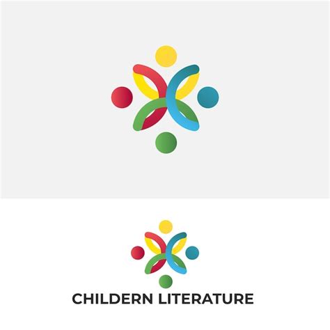 Premium Vector | Children literature colorful logo