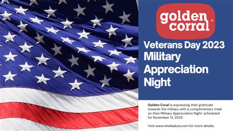 Golden Corral Veterans Day Free Meal Retail Salute