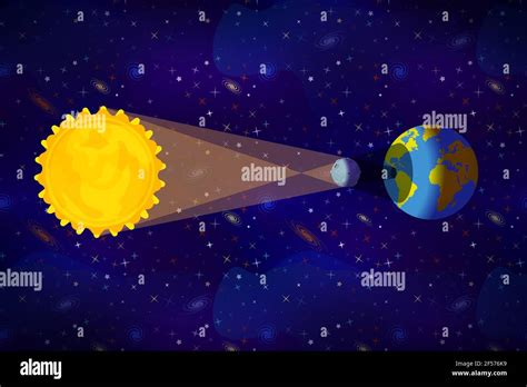 Diagrama de dibujos animados de la infografía del eclipse solar sobre