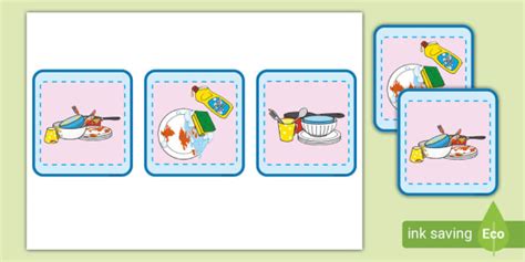 Step Sequencing Cards Washing Up Teacher Made