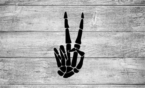 Peace Sign Skeleton Hand Decal Bones Peace Hand Sticker | Etsy