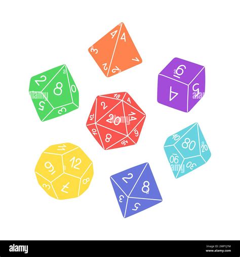 D8 D10 D12 D20 Dice for Board games, RPG dice set for table game vector Stock Vector Image & Art ...