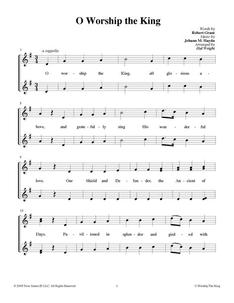 O Worship the King Sheet Music by Teach Simple