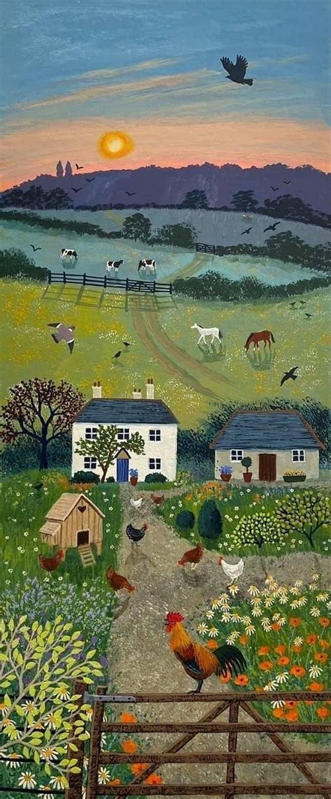 Naive Art Extraordinaire Art By Jo Grundy Art Wallpaper Naive Art Scenery