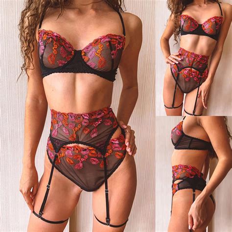 Bramtres Lingerie For Women Sexy Lingerie Bra Sexy Embroidery Thong