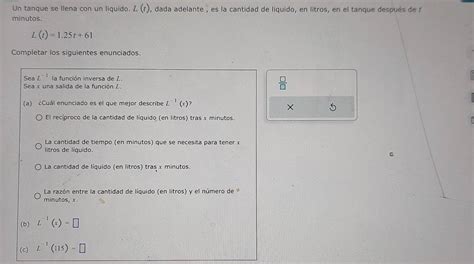 Solved Un Tanque Se Llena Con Un Liquido L T Dada Adelante Es La