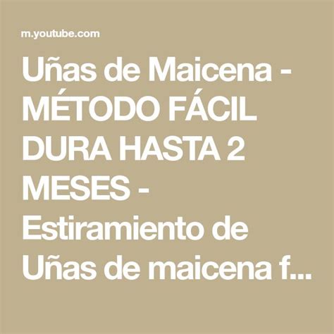 U As De Maicena M Todo F Cil Dura Hasta Meses Estiramiento De