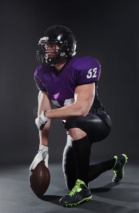 American Football Player With Ball Stock Image Image Of Leisure