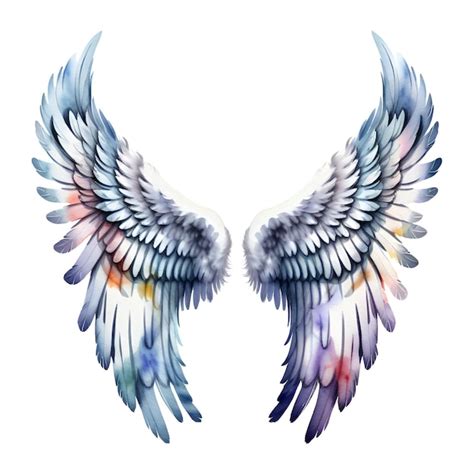 Premium AI Image Watercolor Angel Wings Isolated On White Background