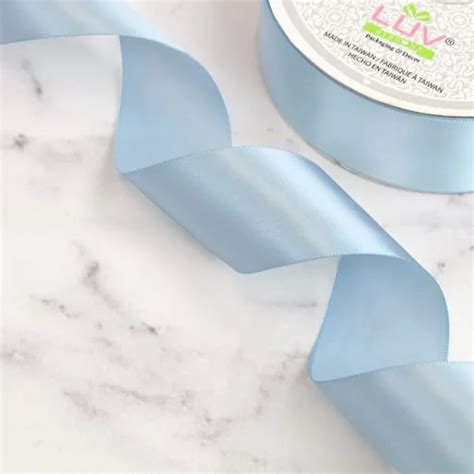 50 Yard- 1.5" Single Faced Satin Ribbon-Light Blue - Jacks Dollar