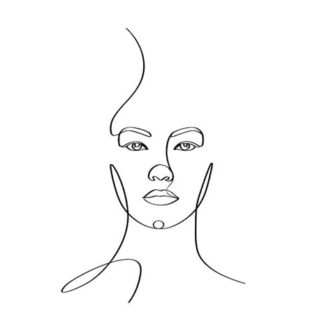 Premium Vector Hand Drawn Beautiful Woman Minimal Linear Artwork