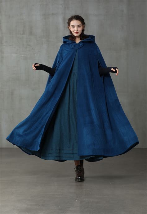 Maxi Hooded Wool Coat Cloak Wool Coat Maxi Cape Hooded Cape