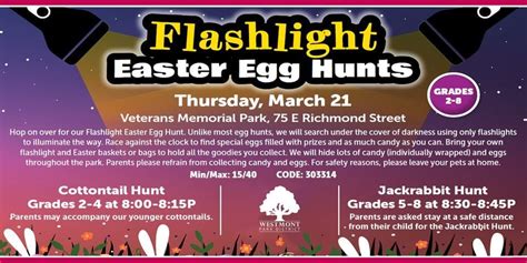 Flashlight Easter Egg Hunt Veterans Memorial Park Westmont 21 March