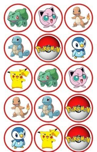 Pokemon Cupcake Toppers With Different Types Of Pikachu And Other