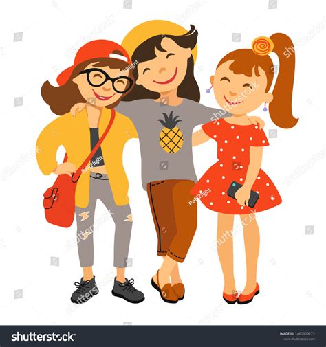 Three Girl Friends Cartoon Stock Illustrations Images And Vectors