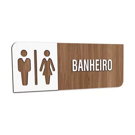 Placa Sinaliza O Acrilico E Mdf Indicativa Banheiro Unissex Elegante