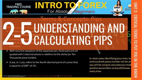 Intro To Forex Unit 2 5 Understanding And Calculating Pips Youtube