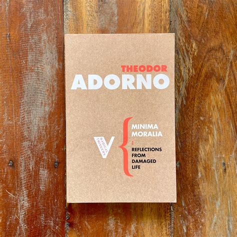 Theodor Adorno Minima Moralia Philosophy Verso Books Classics Hobbies