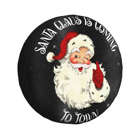 Santa Clause Tire Cover 14" Wheel Protectors Tyre Covers Weatherproof