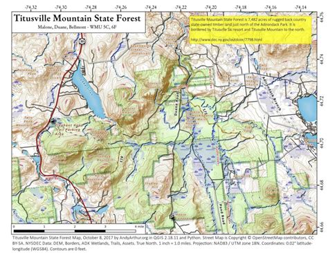 Map Titusville Mountain State Forest Andy Arthur Org