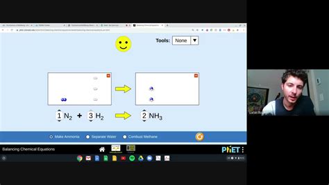 Balancing Chemical Equations With Phet Simulation Youtube