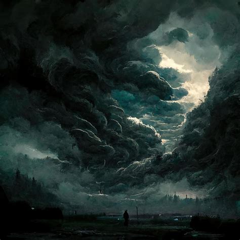 A lonely figure against a dark gloomy stormy sky, 22459046 Stock Photo ...