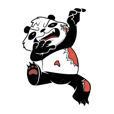 Premium Vector | Cartoon illustration evil panda scary isolated