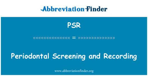 Psr Definici N Grabaci N Y Proyecci N Periodontal Periodontal